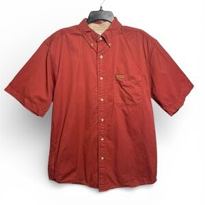 Carhartt Men's Brick Red Casual Button Down Shirt medium